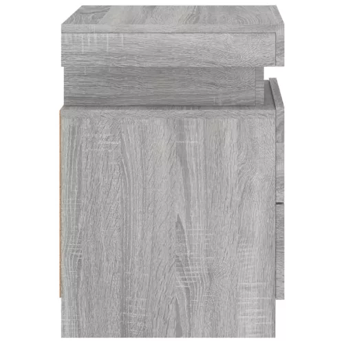  2 db szürke sonoma színű éjjeliszekrény LED-ekkel 35x39x55 cm