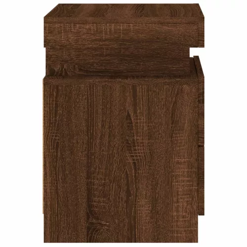  barna tölgyszínű éjjeliszekrény LED-világítással 35x39x55 cm