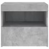  betonszürke éjjeliszekrény LED-világítással 50 x 40 x 45 cm