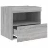  2 db szürke sonoma színű éjjeliszekrény LED-ekkel 50x40x45 cm