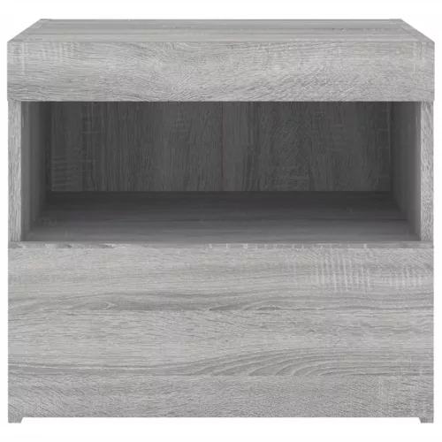  2 db szürke sonoma színű éjjeliszekrény LED-ekkel 50x40x45 cm