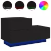  fekete éjjeliszekrény LED-világítással 70 x 36 x 40,5 cm