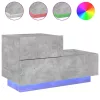  betonszürke éjjeliszekrény LED-fényekkel 70x36x40,5 cm