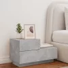  betonszürke éjjeliszekrény LED-fényekkel 70x36x40,5 cm