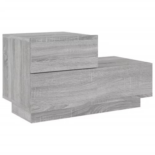  szürke sonoma éjjeliszekrény LED-világítással 70 x 36 x 40,5 cm