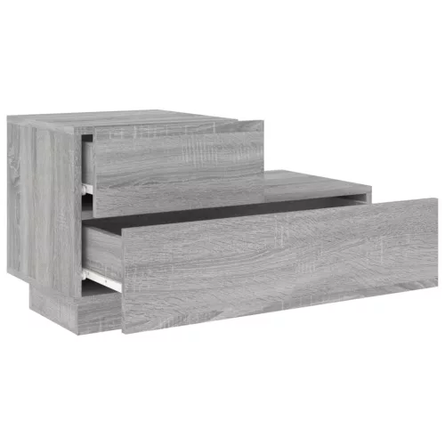  szürke sonoma éjjeliszekrény LED-világítással 70 x 36 x 40,5 cm