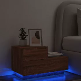    barna tölgyszínű éjjeliszekrény LED-világítással 70x36x40,5 cm