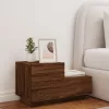  barna tölgyszínű éjjeliszekrény LED-világítással 70x36x40,5 cm