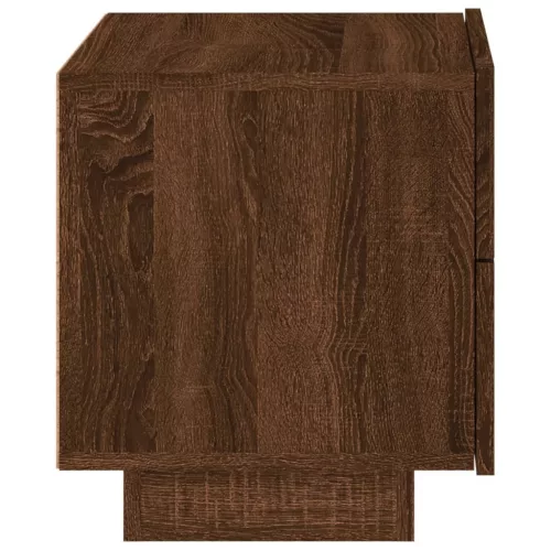  barna tölgyszínű éjjeliszekrény LED-világítással 70x36x40,5 cm