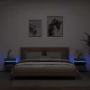  2 db szürke sonoma éjjeliszekrény LED-fényekkel 40x39x48,5 cm