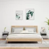  2 db szürke sonoma éjjeliszekrény LED-fényekkel 40x39x48,5 cm