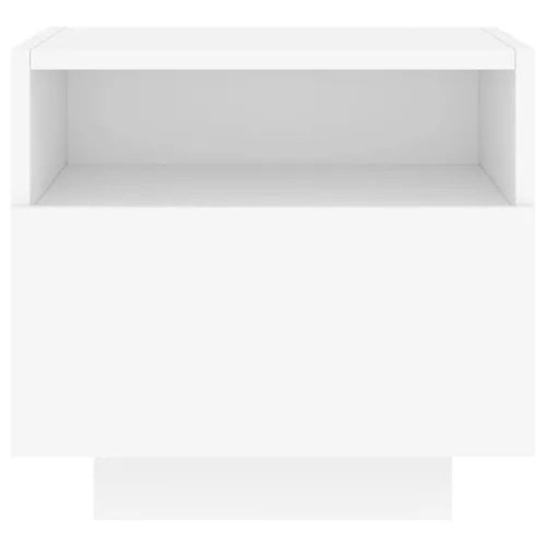  2 db fehér éjjeliszekrény LED-világítással 40 x 39 x 37 cm