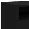  fekete éjjeliszekrény LED-világítással 40 x 39 x 37 cm