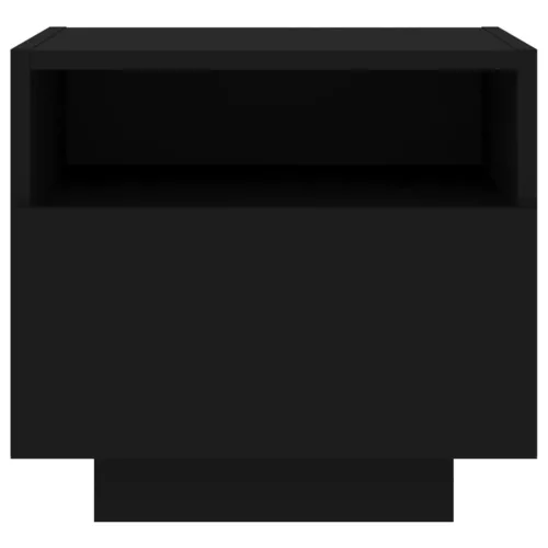  2 db fekete éjjeliszekrény LED-világítással 40 x 39 x 37 cm