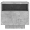  2 db betonszürke éjjeliszekrény LED-világítással 40x39x37 cm