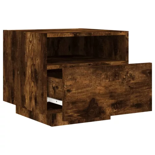  2 db sonoma tölgy színű éjjeliszekrény LED-ekkel 40x39x37 cm