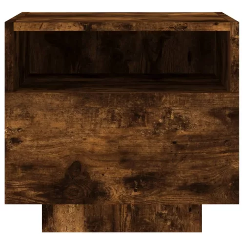  2 db sonoma tölgy színű éjjeliszekrény LED-ekkel 40x39x37 cm