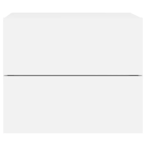  2 db fehér falra szerelhető éjjeliszekrény LED-világítással