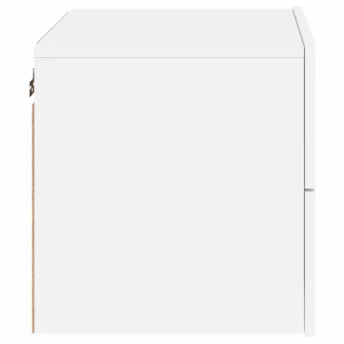  2 db fehér falra szerelhető éjjeliszekrény LED-világítással