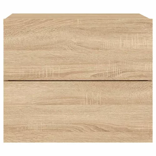  2 db sonoma tölgy színű fali éjjeli szekrény LED-világítással