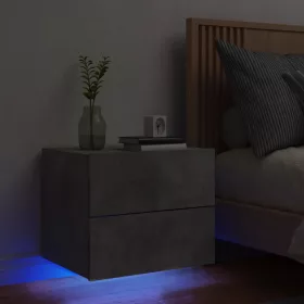    betonszürke falra szerelhető éjjeliszekrény LED-világítással