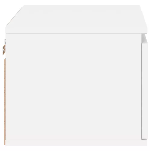  2 db fehér falra szerelhető éjjeliszekrény LED-világítással