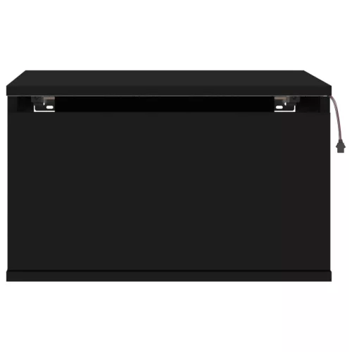  fekete falra szerelhető éjjeliszekrény LED fényekkel