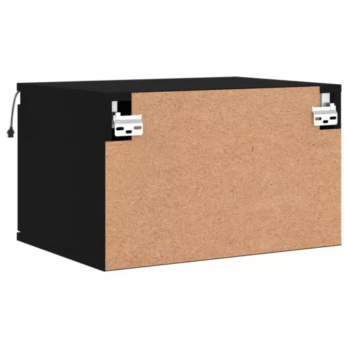  fekete falra szerelhető éjjeliszekrény LED fényekkel