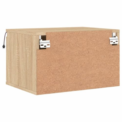  falra szerelhető sonoma tölgy éjjeli szekrény LED-világítással