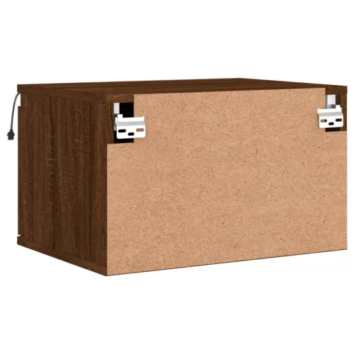  2 db barna tölgy színű éjjeliszekrény LED-világítással