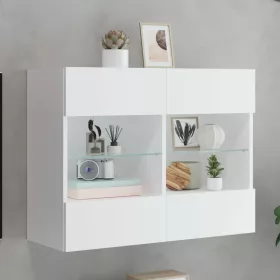    fehér falra szerelhető TV-szekrény LED-lámpákkal 78,5x30x60,5cm