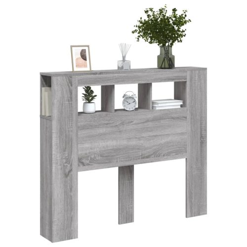 szürke sonoma szerelt fa LED-es fejtámla 120 x 18,5 x 103,5 cm