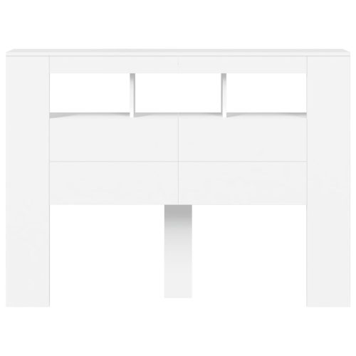  fehér szerelt fa LED-es fejtámla 140x18,5x103,5 cm