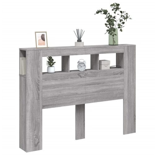  szürke sonoma szerelt fa LED-es fejtámla 140x18,5x103,5 cm