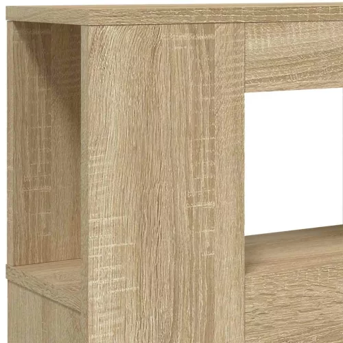  sonoma tölgy színű szerelt fa LED-es fejtámla 160x18,5x103,5 cm