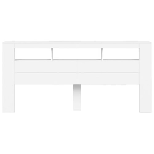  fehér szerelt fa LED-es fejtámla 220x18,5x103,5 cm