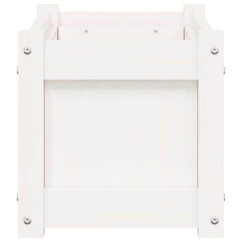  2 db fehér tömör fenyőfa virágláda