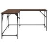  barna tölgyszínű szerelt fa íróasztal 149x149x75 cm