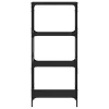  4 szintes fekete szerelt fa könyvespolc 59 x 35 x 132 cm