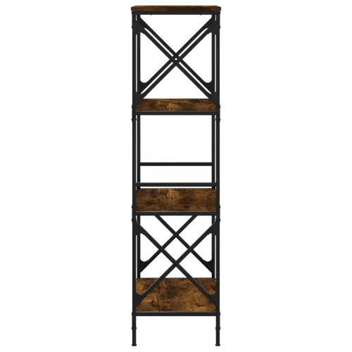  4 szintes füstös tölgy szerelt fa könyvespolc 59 x 35 x 132 cm