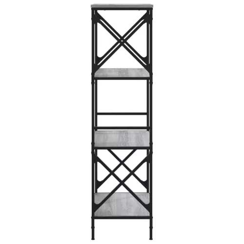  4 szintes szürke sonoma szerelt fa könyvespolc 59 x 35 x 132 cm