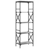  5 szintes szürke sonoma szerelt fa könyvespolc 59 x 35 x 171 cm