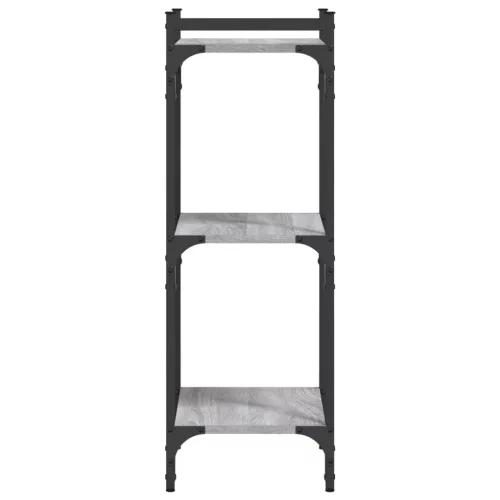  3 szintes szürke sonoma szerelt fa könyvespolc 40 x 30 x 86 cm