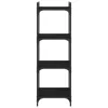  4 szintes fekete szerelt fa könyvespolc 40 x 30 x 120 cm