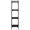  4 szintes fekete szerelt fa könyvespolc 40 x 30 x 120 cm