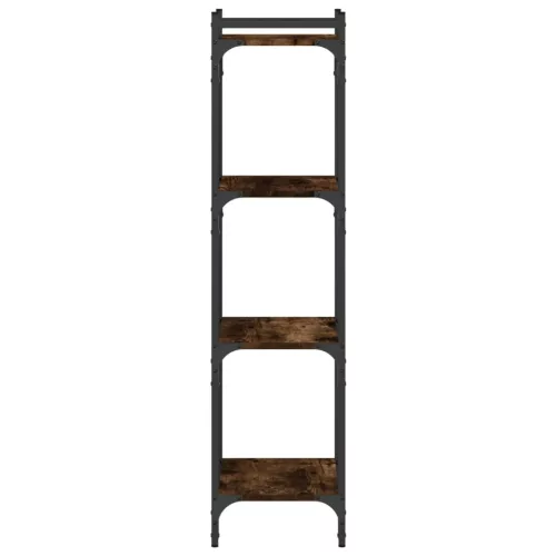  4 szintes füstös tölgy szerelt fa könyvespolc 40 x 30 x 120 cm