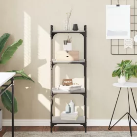    4 szintes szürke sonoma szerelt fa könyvespolc 40 x 30 x 120 cm