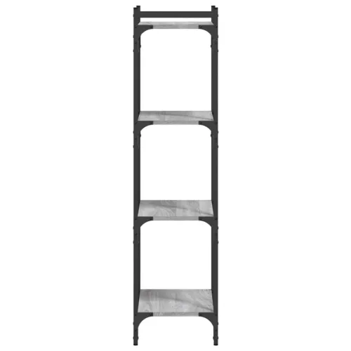  4 szintes szürke sonoma szerelt fa könyvespolc 40 x 30 x 120 cm
