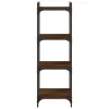  4 szintes barna tölgy színű szerelt fa könyvespolc 40x30x120 cm
