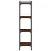  4 szintes barna tölgy színű szerelt fa könyvespolc 40x30x120 cm